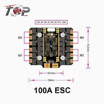 TOP 100A 4-in-1 ESC 3-8S for FPV