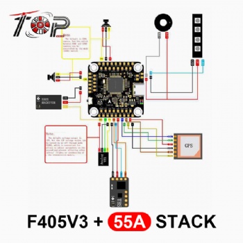 TOP F405V3+55A STACK 3-6S for FPV