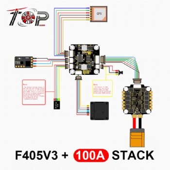 TOP F405V3+100A STACK 3-8S for FPV