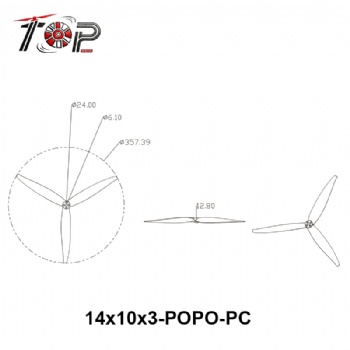 14x10x3-POPO-PC 3-Blade Propeller