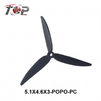 5.1X4.6X3-POPO-PC Black 3-Blade Propeller