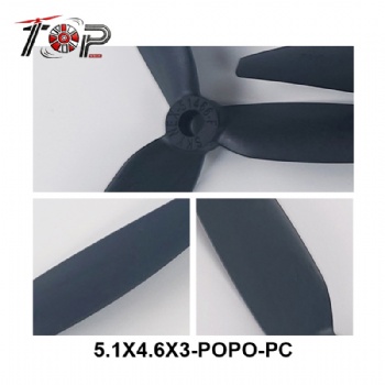5.1X4.6X3-POPO-PC Black 3-Blade Propeller