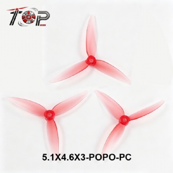 5.1X4.6X3-POPO-PC red 3-Blade Propeller